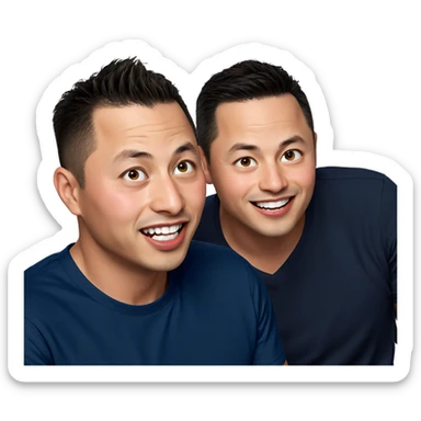 boys sharing a happy moment sticker