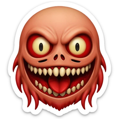 SCP-939 themed cursed emoji, faceless, monstrous, horror sticker