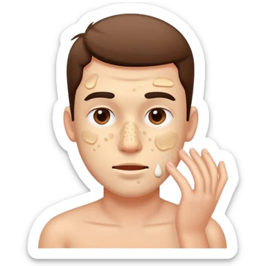 pimples on male face  sticker
