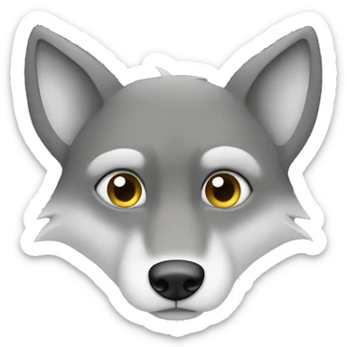 sad wolf sticker