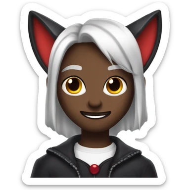 playboicarti cute vampire with cat ears and a tail sticker