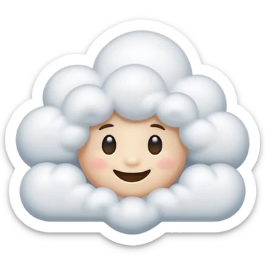 floating cloud with relaxed face symbolizing no stress sticker