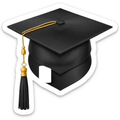 black grad cap sticker