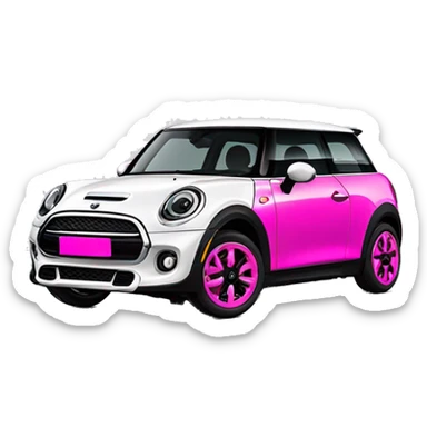 Black white hot pink mini cooper se sticker