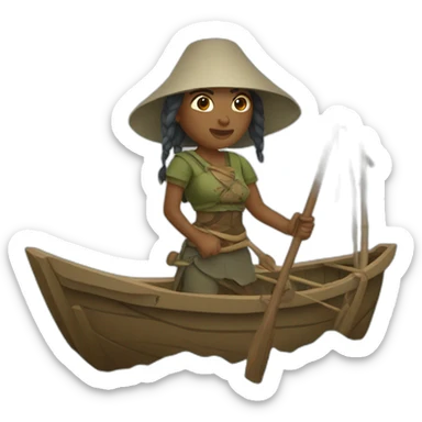 fisherwoman warrior sticker