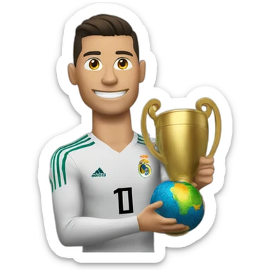 Cr7 con la copa del mundo sticker