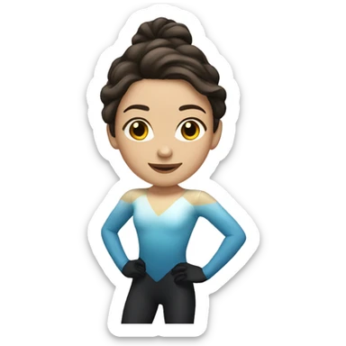brunette figure skater sticker