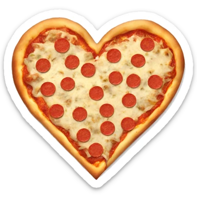 Pizza heart shape sticker