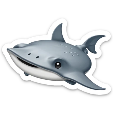 Stingray outline black white sticker