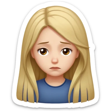 sad girl looking down sticker