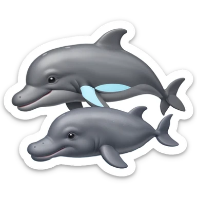 dolphin + hippo sticker