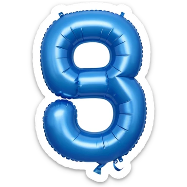 The number thirty-one in blue balloons sticker