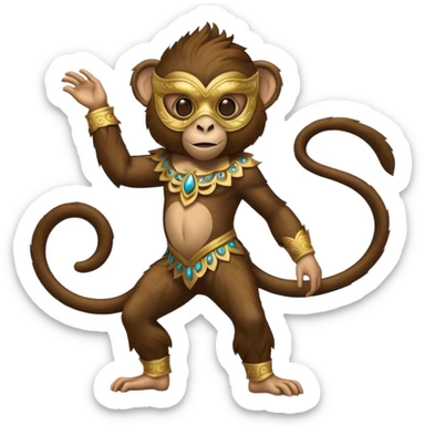 full body of monkey wearing masquerade sticker