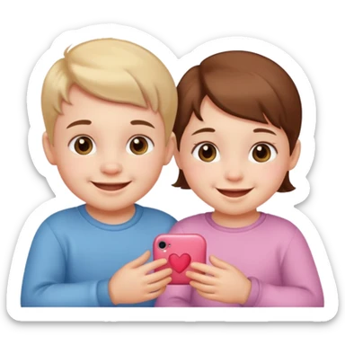 boy and girl babies sticker
