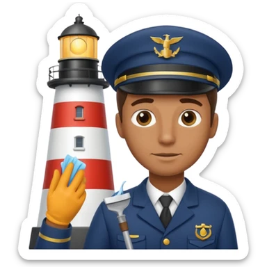 lighthouse Keeper cleaning lens sticker