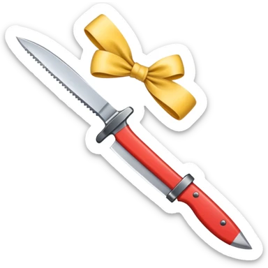knife with little bows around it sticker