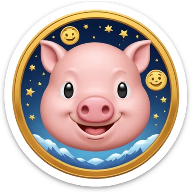 a meme coin of Wojak looks like moonpig sticker