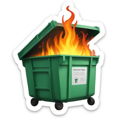 Dumpster fire cute sticker