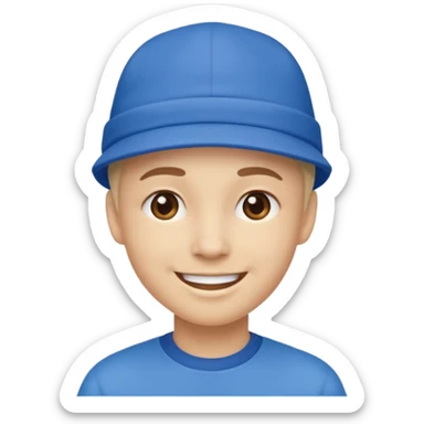 Mavi şapkalı gülen yüz sticker