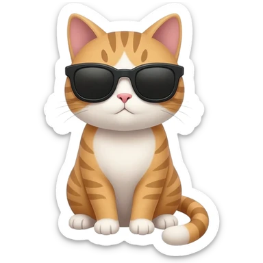 Cat wearing sunglasses sticker