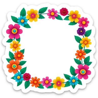 festive and vibrant garland of traditional mexican  sticker