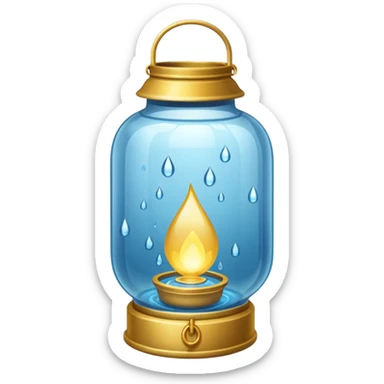 Water Lantern, more water drops inside lantern. sticker