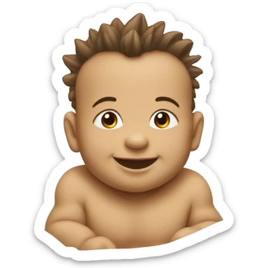 happy baby with Mohican sticker