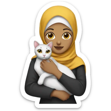 Hijabi Holding cat  sticker