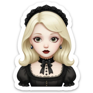 Lolita gothic Victorian vintage lady sticker