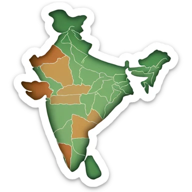 map showing undivided india sticker