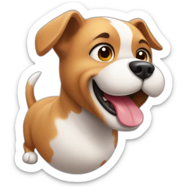 Cute dog playing with a ball sticker