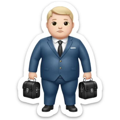 Man in a suit with bdsm gear, chubby white guy sticker