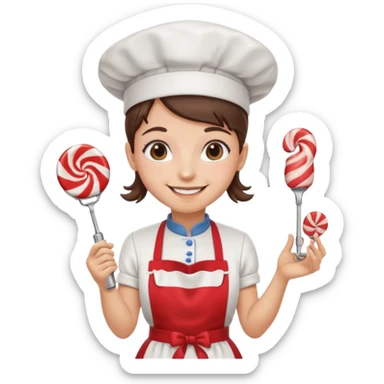 Mixer + peppermint apron, Candy Chef. sticker