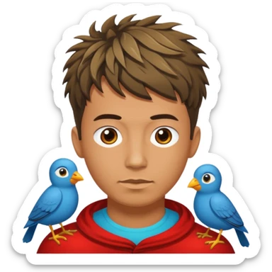 Man who has a Birds Nest haircut sticker