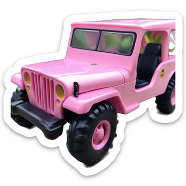 Cute Evil Batgirl 1942 Willy’s light pink army jeep hot wheels real riders sticker