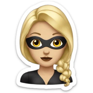 blonde mistress with a mask sticker