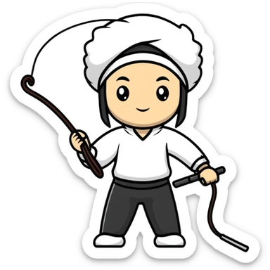 A person whipping a whip sticker