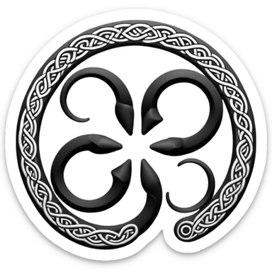 Celtic Triskelion black and white symbol sticker