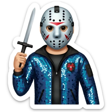 Jason Voorhees with slate sequin outfit  sticker