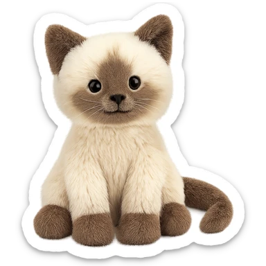 cute ragdoll kitten jellycat plushie sticker