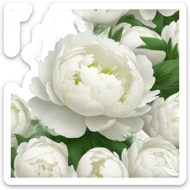 Bouquet of white peonies sticker