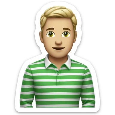 striped shirt male portrait green eyes  sticker