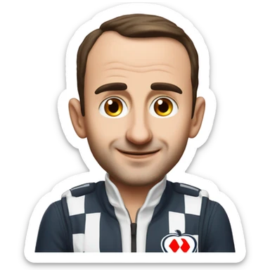 Make me an emoji of Robert Kubica with his Orlen Costume like apple emoji style sticker