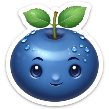 blueberries with sparkling glitter sticker