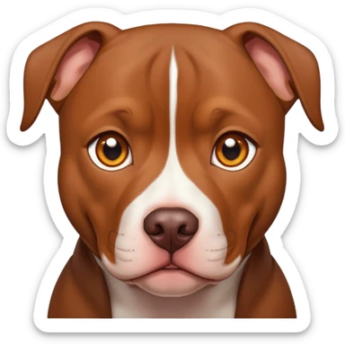 brown pitbull with big amber eyes and a kind face sticker