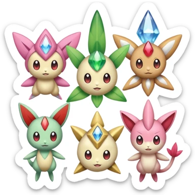 Diancie-Celebi-Palkia-Victini-Jirachi-Meloetta-fusion  sticker