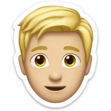 The boy's blond hair stood up straight sticker
