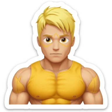 Male core muscles yellow default skin and hair sticker