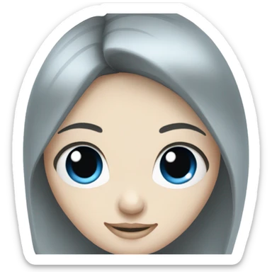 Pale Girl with black Hair and Blue eyes sticker