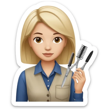 hairstylist female wearing casual clothes sticker